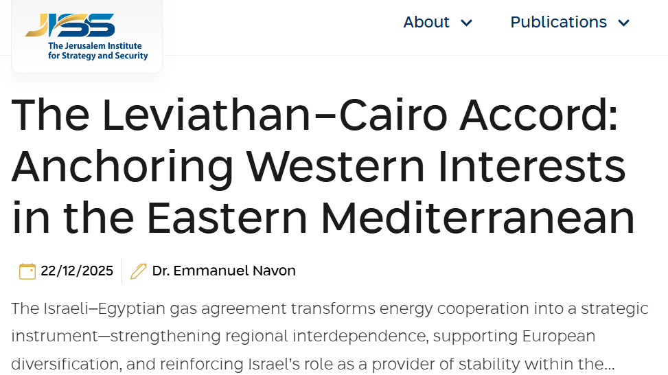 The Israel-Egypt Gas Deal (JISS)