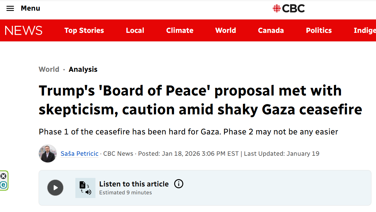 On the "Board of Peace" (CBC)